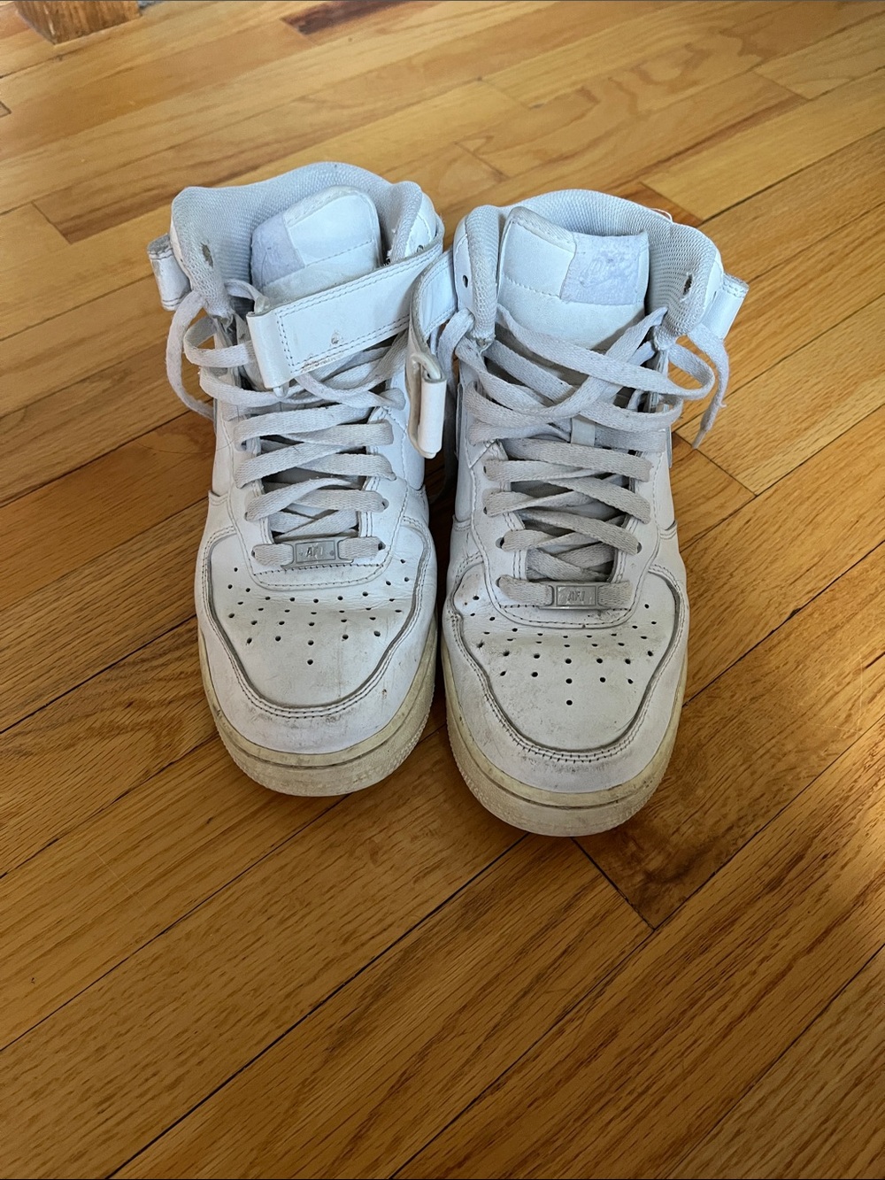 Nike White High-Top Sneakers with Strap